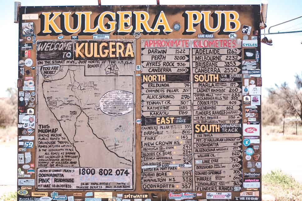Kulgera Road House Stuart Highway Sign