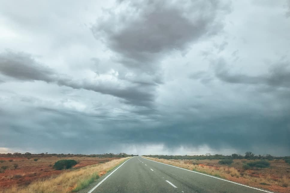 Storm Rain Stuart Highway Coober pedy