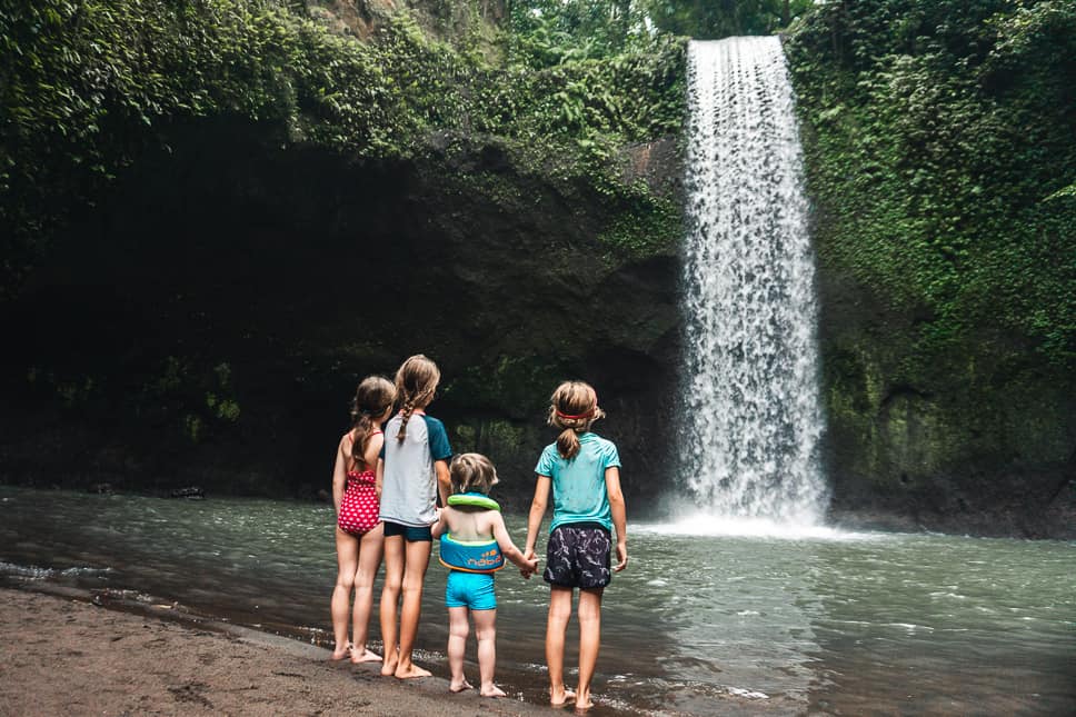 Travel Diary #21: 6 weeks in Bali with our kids Waterfall Ubud Bali Kids Tibumana