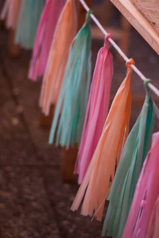 Garland backdrops for a virtual birthday party