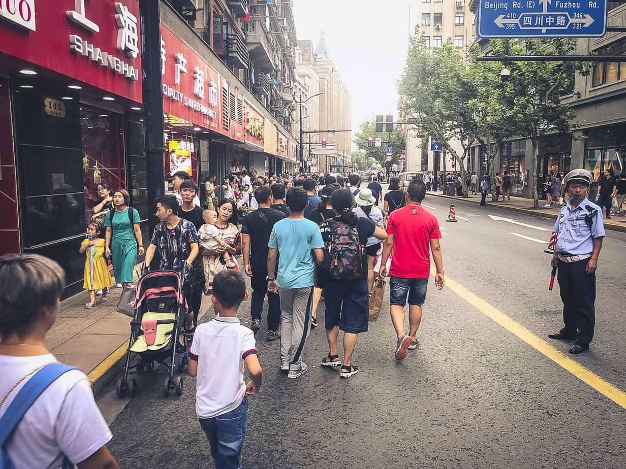 Travel Diary #1: Discovering Shanghai with kids Crowded Sidewalk Busy Shanghai