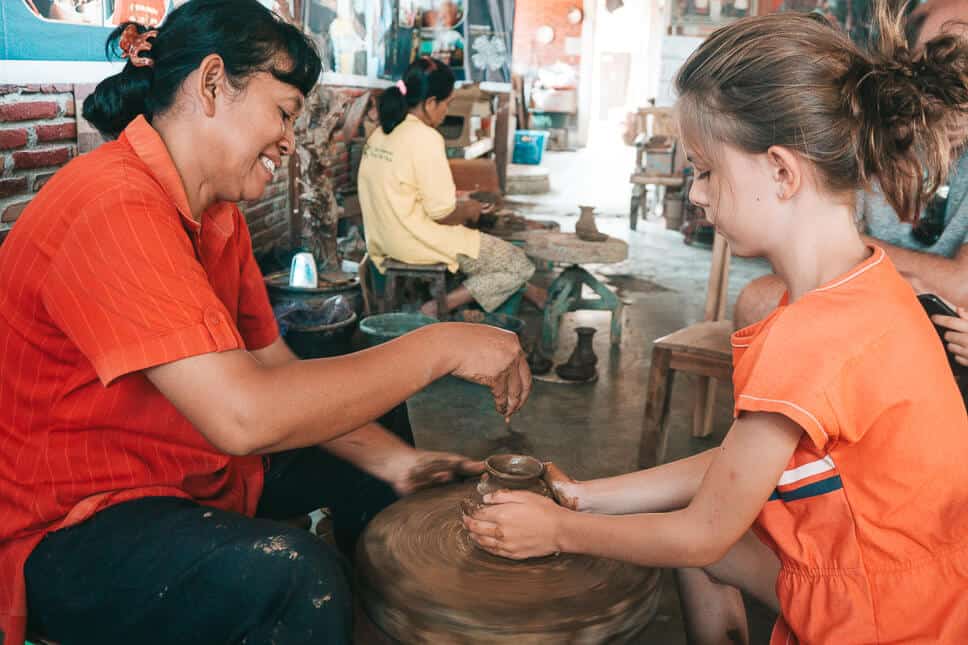 Travel Diary #22: 2 weeks in Java with our kids Borobudur Tour Making Pottery with kids