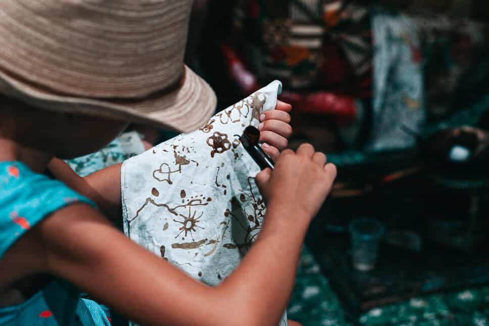 Travel Diary #22: 2 weeks in Java with our kids Trying the Batik process at Yogyakarta in Java