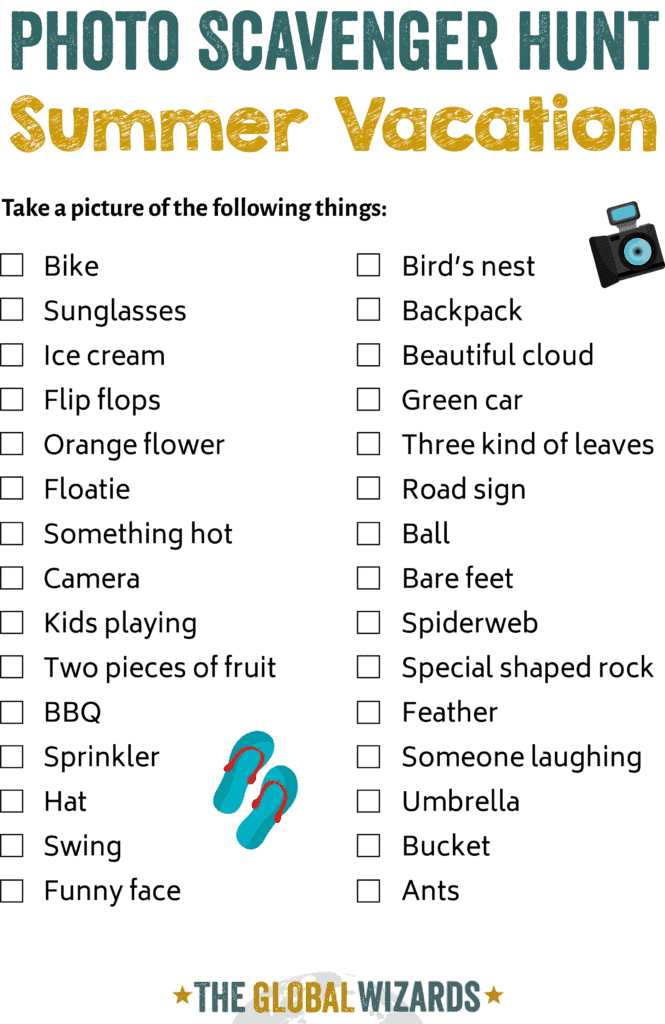 5 photo scavenger hunt ideas for kids Photo scavenger hunt for kids in summer vacatino