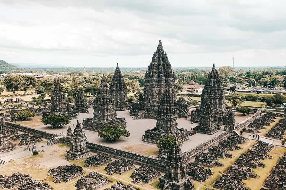 Travel Diary #22: 2 weeks in Java with our kids Prambanan Temple Complex Java Yogyakarta Drone