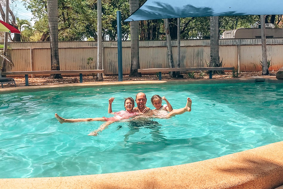 Travel Diary #9: Darwin, Katherine and car trouble Riverview pool heat camping Katherine Australia