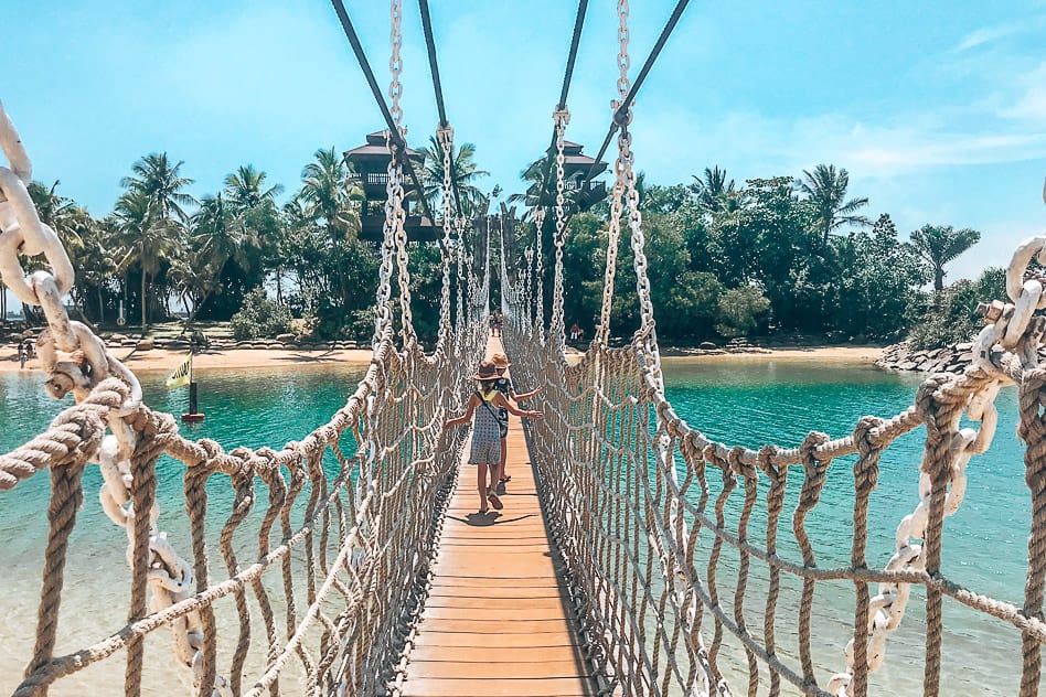 Travel diary #8: a quick visit to Singapore Sentosa bridge Siloso beach Southern Point Mainland Asia