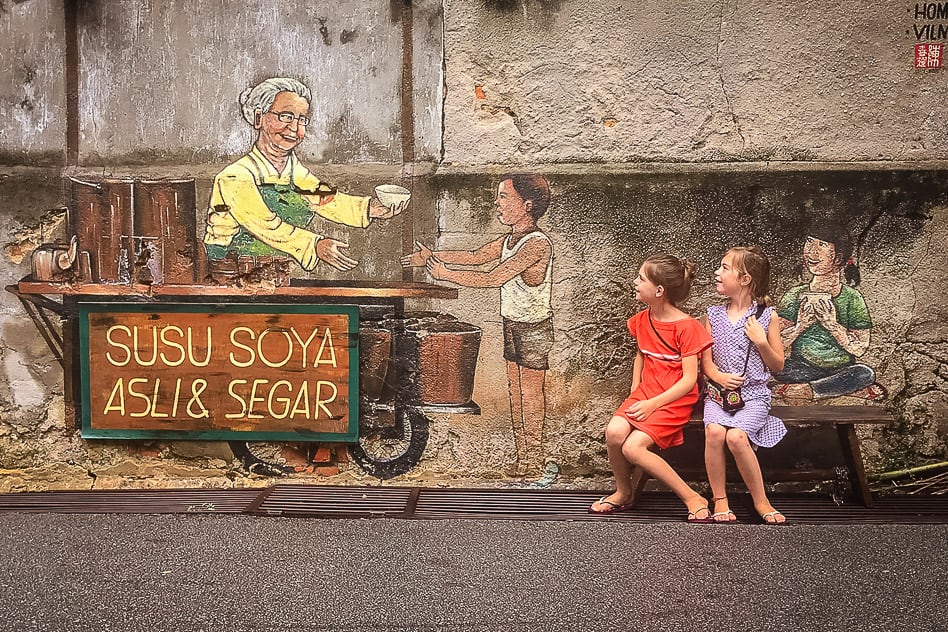 Ontdek de prachtige street art in Maleisië George Town Penang Malaysia Street Art Ice Cream Vendor