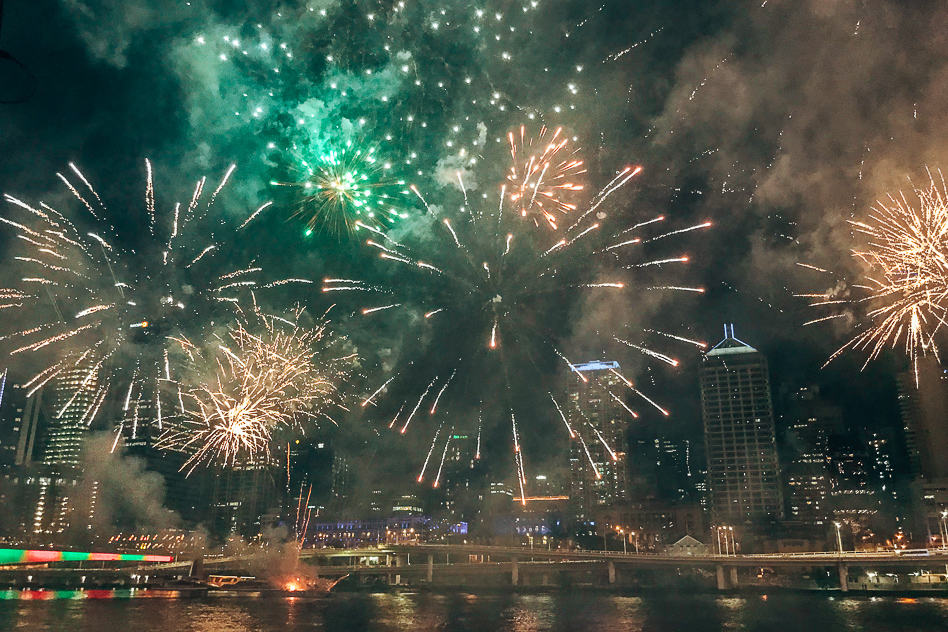 Travel Diary #14: Brisbane and a little part of Queensland Southbank Fireworks Vuurwerk Brisbane New Years Eve