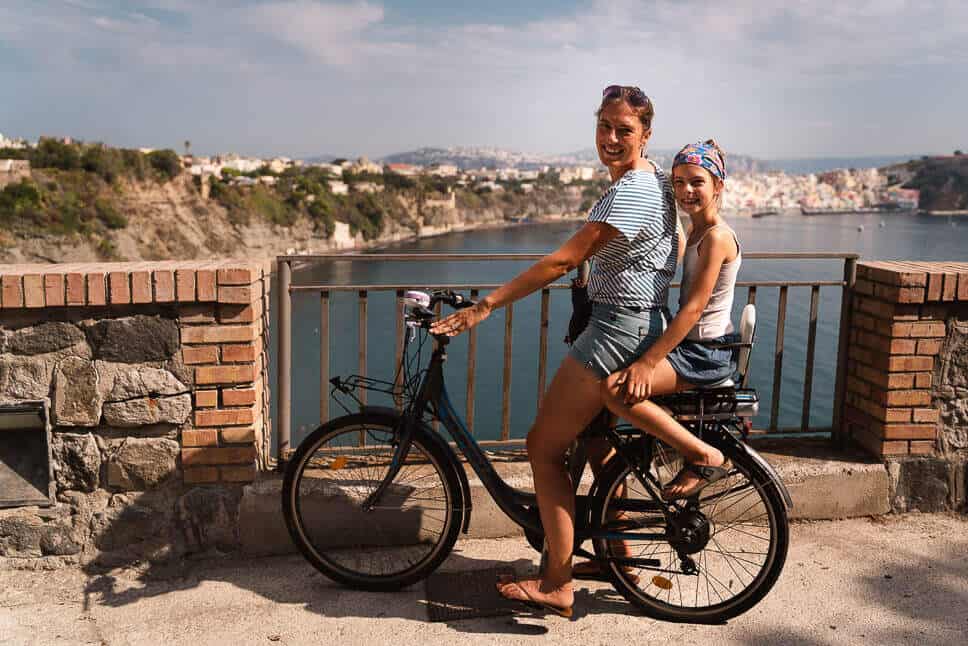 Luxury glamping Italy: Procida Camp Resort review Exploring Procida island by e-bike with kids