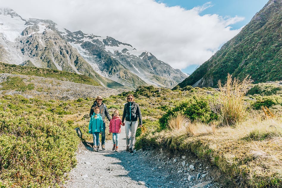 Reisdagboek #15: Nieuw-Zeeland, het Zuidereiland deel 1 Mount Cook Aoraki National Park Hooker Valley Track Walk Family