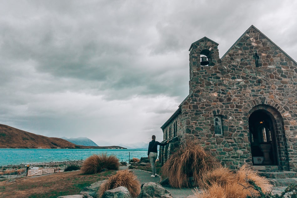 Reisdagboek #15: Nieuw-Zeeland, het Zuidereiland deel 1 Lake Tekapo Church Good Sheppard New Zeeland Sleeping Car