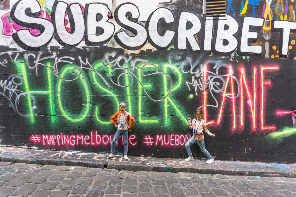 Reisdagboek #11: Van het platteland tot de Great Ocean Road Hosier Lane Street Art Melbourne Kids
