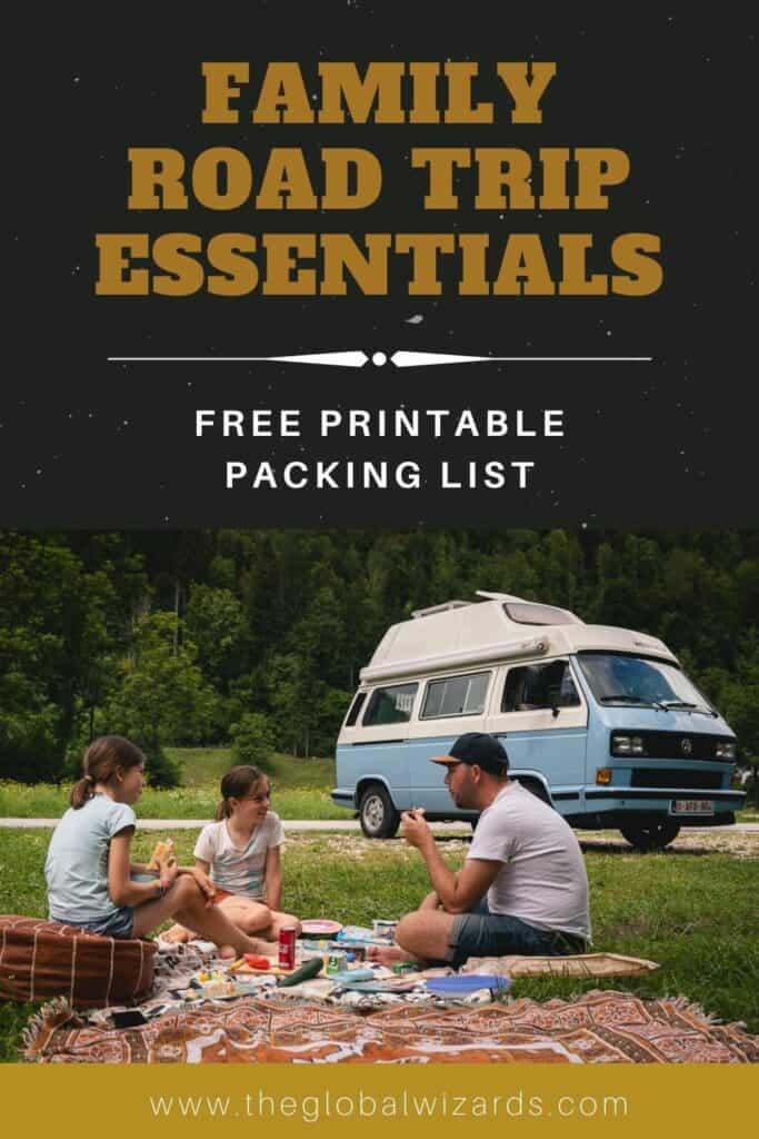 Road trip essentials for kids: a family road trip packing list Family road trip packing list printable essentials