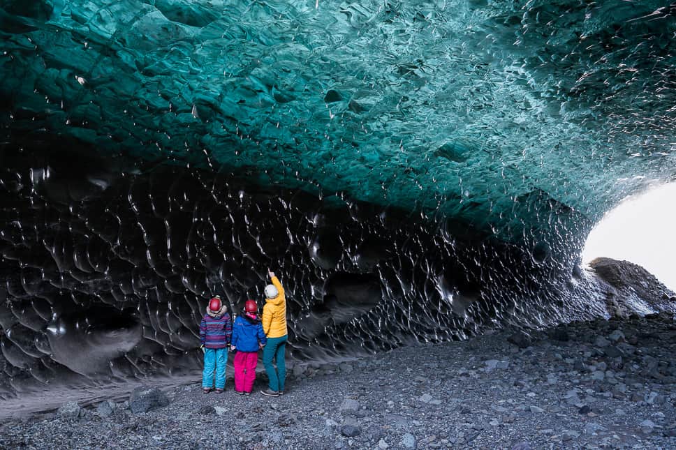 20+ Best things to do in Iceland: Our Ultimate Iceland Bucket List Family in ice cave in Vatnajokull National Park in Iceland