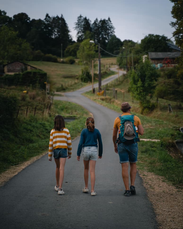 Family Hiking French Ardennes Around Sedan