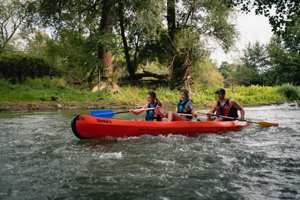 Family Kids Kayak Meuse Ardennes in France