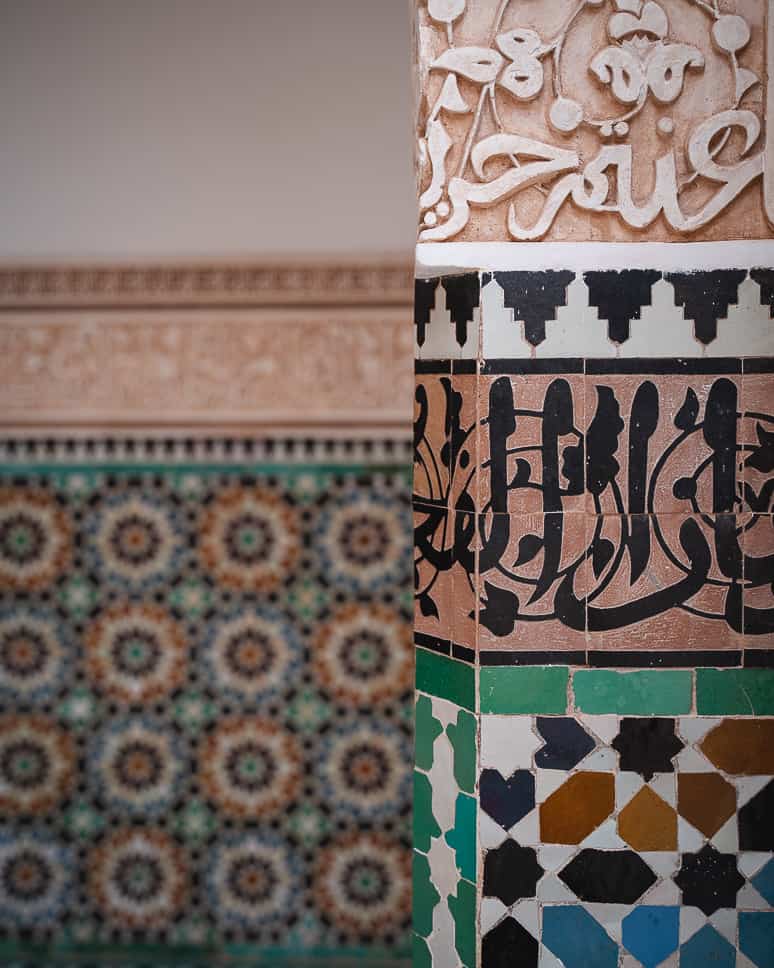 Things to do in Marrakech: highlights and tips Madrasa Ben Youssef Marrakech Detail Mosaic
