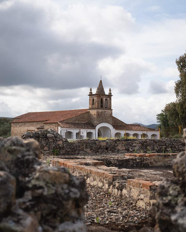 Sierra de Aracena y Picos de Aroche Natural Park in Spanje Roman city of Arucci Turobriga Aroche Spain
