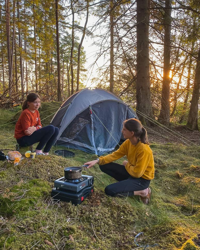 Wild camping Sweden Tent Children
