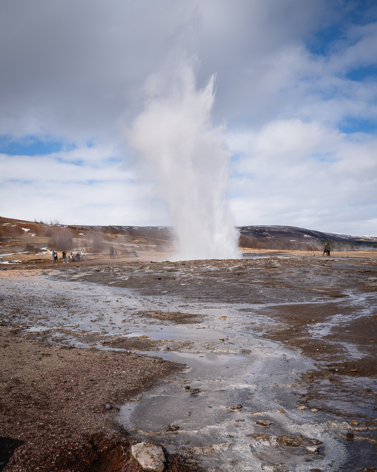 active geysir in Iceland on the golden circle road