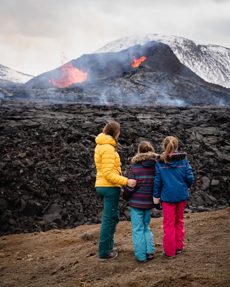 The best things to do in Reykjavik, Iceland + TIPS family watching a erupting volcano in iceland