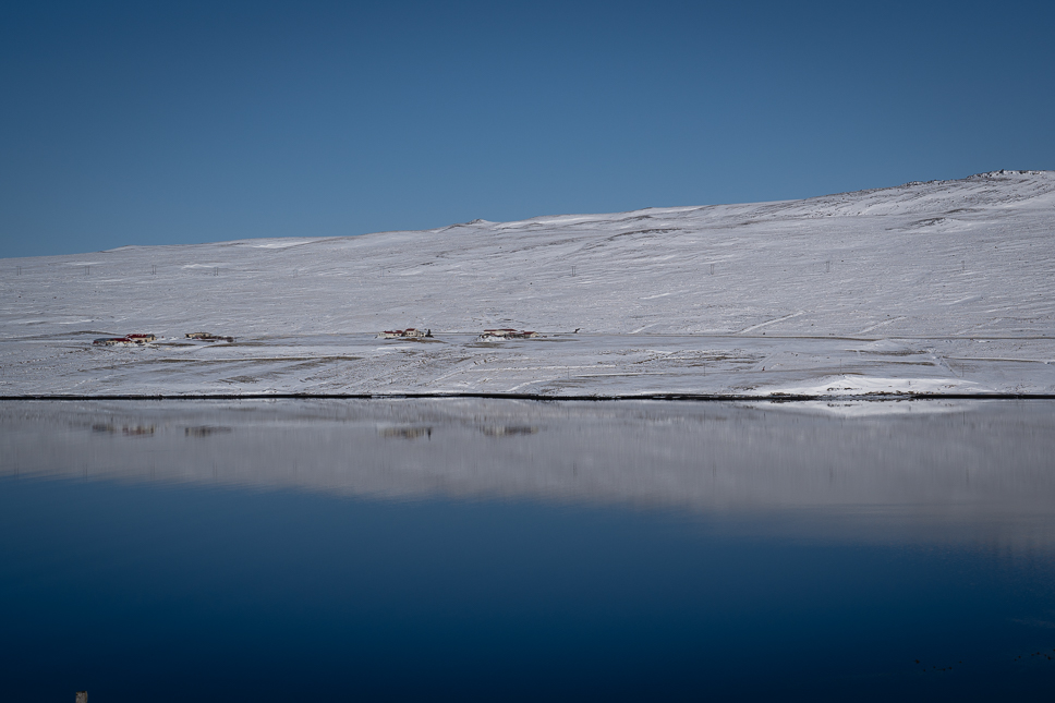 beautiful winter landscape along the arctic coastway in iceland