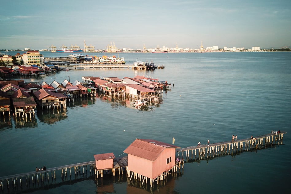 What to do in Penang in 3 days: itinerary for Georgetown and beyond Chew Jetty Georgetown Penang Malaysia Sunset Drone