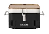 30 Gifts for beach lovers Everdure CUBE Portable Charcoal Grill, Tabletop BBQ, Perfect Tailgate, Beach, Patio, or Camping Grill, Lightweight & Compact Small Grill with Preparation Board & Food Storage Tray, Matte Black
