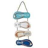 30 Gifts for beach lovers Juvale Wooden Beach Wall Hanging Decor Sign, Flip Flop Beach Decorations for Home, Bathroom, Living Room, Bedroom and Dining Room, The Beach is My Happy Place (8.7x20.9 In)