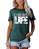 30+ best gifts for RV owners: RV gifts camper owners will love Camping Life T-Shirt Women Funny Hiking Shirt Cute Camper Gift tee Top Green