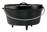 Lodge Seasoned Cast Iron Deep Camp Dutch Oven - 12 Inch / 8 Quart