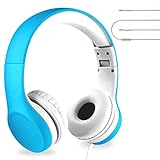 30+ travel gifts for kids that they will love LilGadgets Connect+ Kids Headphones Wired with Microphone, Volume Limiting for Safe Listening, Adjustable Headband, Cushioned Earpads for Comfort, Toddler Headphones, Blue