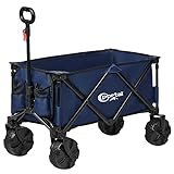 30 Gifts for beach lovers Portal Collapsible Folding Utility Wagon, Foldable Wagon Carts Heavy Duty, Large Capacity Beach Wagon with All Terrain Wheels, Outdoor Portable Wagon for Camping, Garden, Shopping, Groceries, Blue
