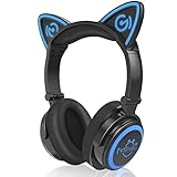 30+ travel gifts for kids that they will love MindKoo Cat Ear Bluetooth Headphones with Microphone, LED Light Up Over Ear Headphones, Volume Control and Foldable Headset for Tablet/PC/iPad/Cell Phones, Gift for Kids Boys & Girls