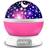 Camping gifts for kids: 50+ fun camping gift ideas for kids MOKOQI Star Projector, Night Light Lamp Fun Gifts for 1-4-6-14 Year Old Girls and Boys Rotating Star Sky Moon Light Projector for Kids Bedroom Decor -Pink