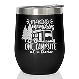 30+ best gifts for RV owners: RV gifts camper owners will love Joyloce Camper Wine Tumbler Coffee Mug Camping Cup Stemless Tumblers With Lid Stainless Steel Insulated Vacuum 12 Oz Gifts For Camping RV Travel, Making Memories One Campsite At A Time