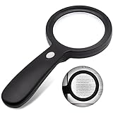 Camping gifts for kids: 50+ fun camping gift ideas for kids Magnifying Glass with Light, 10X Handheld Large Magnifying Glass 12 LED Illuminated Lighted Magnifier for Macular Degeneration, Seniors Reading, Soldering, Inspection, Coins, Exploring