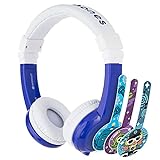 30+ travel gifts for kids that they will love ONANOFF BuddyPhones Explore Foldable, Volume-Limiting Kids Headphones with Travel Bag, Built-In Audio Sharing Cable with Mic, Compatible with Fire, iPad, iPhone, and Android Devices, Blue
