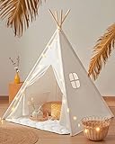 Camping gifts for kids: 50+ fun camping gift ideas for kids Tiny Land Teepee Tent for Kids, 100% Cotton Play Tent with Padded Mat and Star Lights, Kids Teepee Tent with Carry Bag, Foldable Kids Tent for Toddlers 1-3, Quality Teepee Tent for Girls and Boys