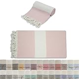 30 Gifts for beach lovers ENA HOME Turkish Beach Towel - 100% Cotton Peshtemal Towel Blanket - 39x71 Extra Large Wearable Turkish Towel for Beach, Sauna, Bath, Pool - Quick Dry - Highly Absorbent Sand Free (Dusty Pink)
