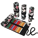 30+ travel gifts for kids that they will love Funny live 24/36/48/72 Slots Colored Pencil Wrap Roll up Pen Holder Case Drawing Coloring Pencil Roll Organizer Stationery Case for Student Artist Traveler (Ballet Girls, 72 Slots)
