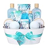 30 Gifts for beach lovers Spa Gift Baskets for Women, Bath and Body Gift Set for Women, 12Pcs Ocean Spa Kit Includes Bubble Bath, Body Lotion, Birthday Beach Wedding Gifts for Her, Christmas Spa Basket Bath Set