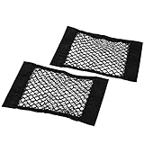 Universal Mesh Cargo Net Car Storage Net Wall Sticker Organizer Pouch Bag Storage Mesh Net for Car Trunk Storage Add On Organizers for Car Truck,15" x 9.5"(2 Packs)