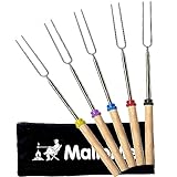 30+ best gifts for RV owners: RV gifts camper owners will love MalloMe Smores Sticks for Fire Pit Long - Marshmallow Roasting Sticks Smores Kit - Smore Skewers Hot Dog Fork Campfire Cooking Equipment, Camping Essentials S'mores Gear Outdoor Accessories 32" 5 Pack