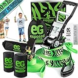 Camping gifts for kids: 50+ fun camping gift ideas for kids Slackline Kit 60ft with Training Line Tree Protectors High Grade Ratchet + Cover Arm Trainer Set Up Instruction Booklet and Carry Bag | Complete Slack Line Set | Perfect Slackline for Kids and Adults