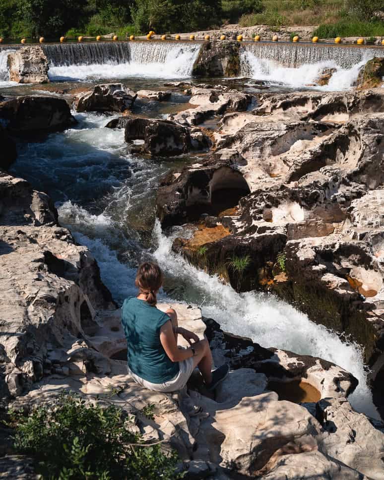 Luxury camping South of France: A wonderful family glamping trip in the provence Cascades du Sautadet Roque Sur Ceze Waterfall