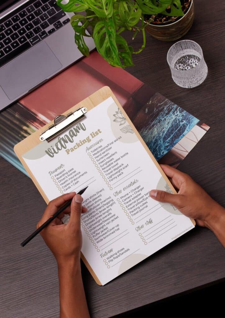 Welke kleding moet je dragen in Vietnam + inpaklijst Printable Vietnam packing list