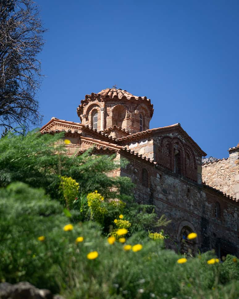Visit Mystras and go back in time to Byzantine Greece Byzanthian Church Mystras Spring