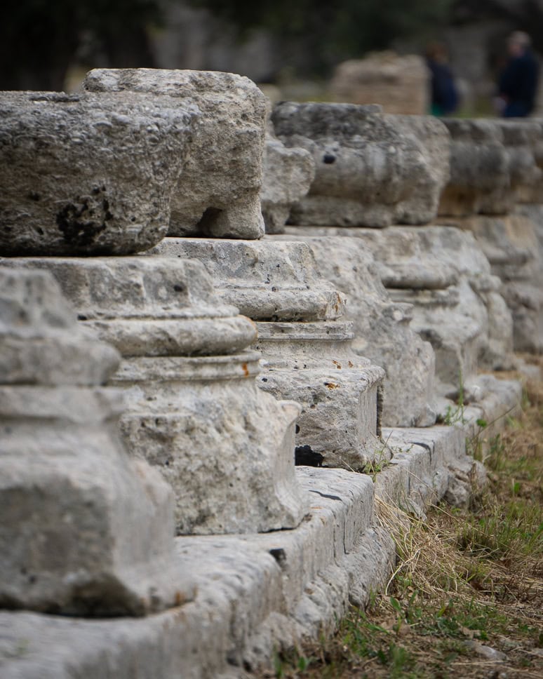 Visit ancient Olympia in Greece: the birthplace of the Olympic Games Columns in ancient Olympia Greece